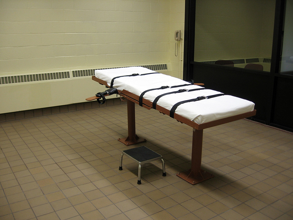 Witness room facing the execution chamber at the Southern Ohio Correctional Facility in Lucasville,Ohio