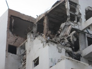 Damaged building in Rishon Lezion apartment building in Tel Aviv