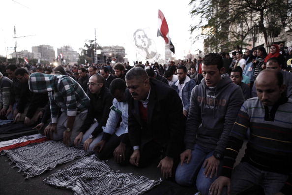Egyptians hold a protest at the Presidential Palace