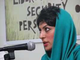 Shiva Nazar Ahari, a prominent human rights activist who has been jailed by the Iranian government several times.