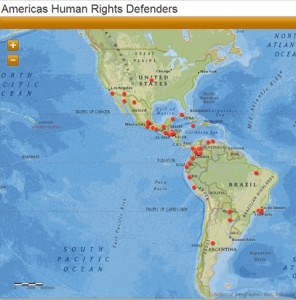 Click to explore some emblematic human rights cases throughout the Americas, many of which have been positively influenced by the Inter-American System. These were taken from Amnesty International's report “Transforming Pain into Hope: Human Rights Defenders in the Americas&quot; (Photo Credit: Katie Striffolino via ArcGIS).