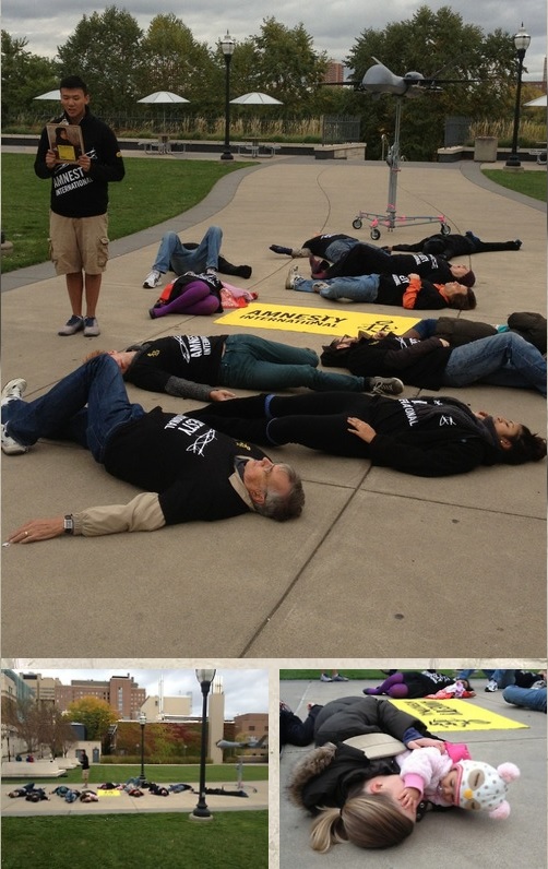Amnesty USA #GameOfDrones Die-In Action at the University of Minnesota