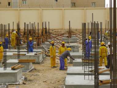 Migrant construction workers in Doha © Amnesty International.