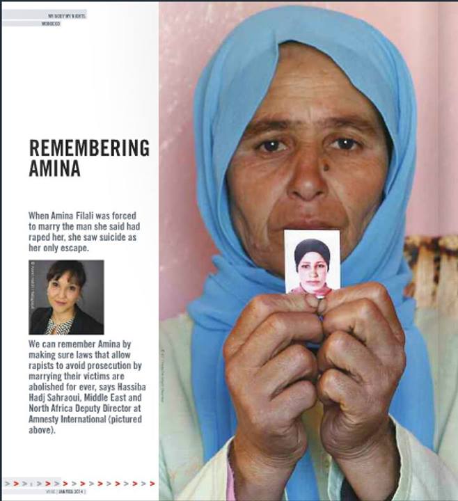 Zohra Filali holds a picture of her daughter, Amina, the week after she committed suicide. Amina took her own life by drinking rat poison in March 2012 after being forced to marry the man who allegedly raped her.