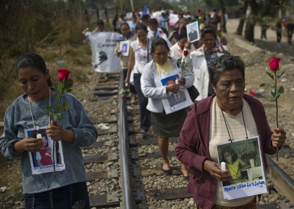 A group of 33 Central American womeA group of 33 Central American women traveling in a caravan across Mexico in search of migrant relatives (Photo Credit: Ronaldo Schemidt/AFP/Getty Images)