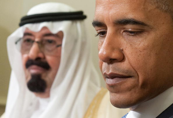 President Obama with King Abdullah of Saudi Arabia during meetings in the Oval Office at the White House in Washington on June 29, 2010 (Photo Credit: Saul Loeb/AFP/Getty Images).