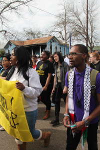 Larry Fellows III in Selma, Alabama with a group of Amnesty International USA activists