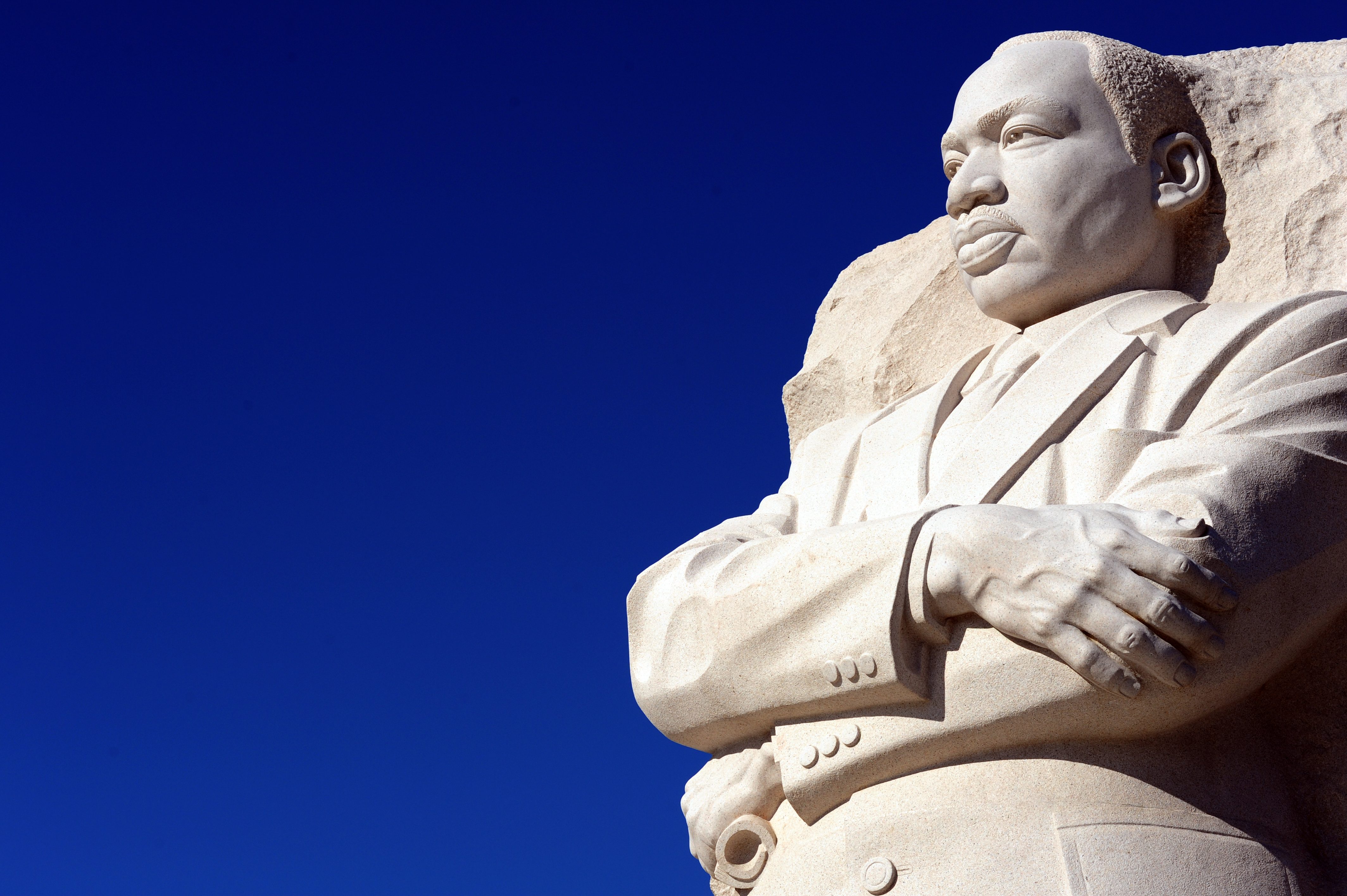 The Martin Luther King, Jr sculpture is seen at the MLK Memorial December 1, 2011 in Washington, DC. (KAREN BLEIER/AFP/Getty Images)