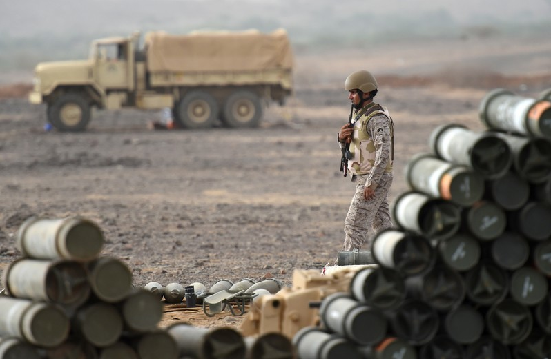 A Saudi soldier near the Saudi-Yemeni border, April 2015. © FAYEZ NURELDINE/AFP/Getty Images