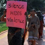 Indian students of various organisations hold placards as they shout slogans during a demonstration in Hyderabad on January 3, 2013.