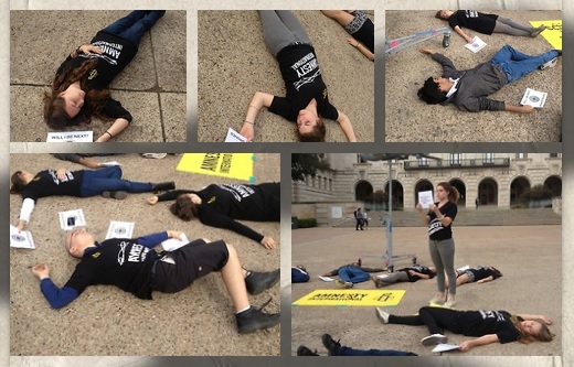 Amnesty USA's Game of Drones action on the University of Texas- Austin campus.