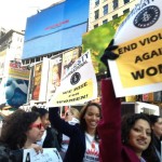Amnesty activists at One Billion Rising demonstration in Times Square last year (Photo Credit: Amnesty International).
