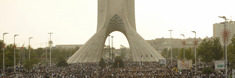Iran election protests in Azadi  Square, June 2009