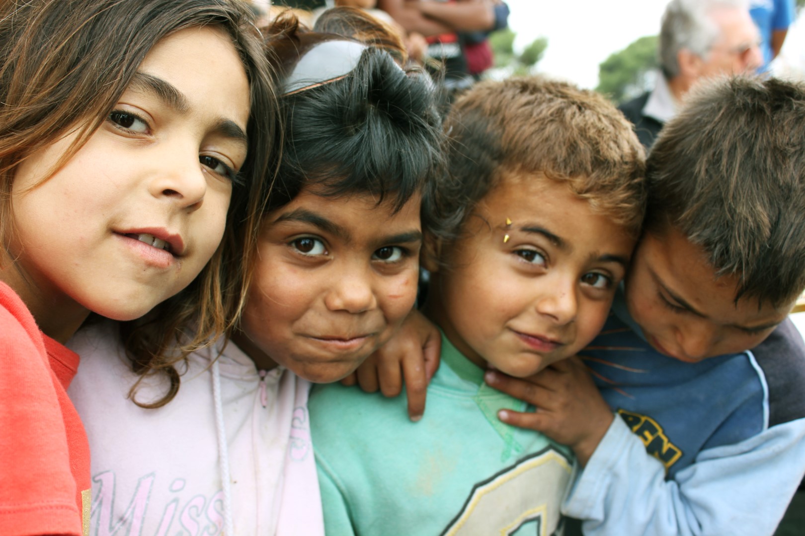 Roma children of Athens, Greece, photographed during the photographer's visit to Spata area.